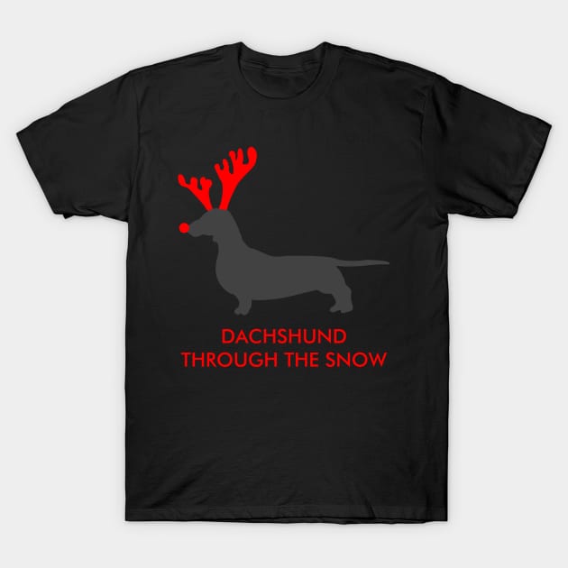 Dachshund Through The Snow T-Shirt by AceofDash